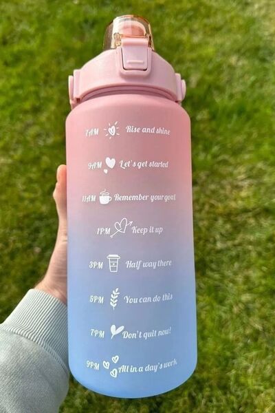 Genel Markalar 2L Taşınabilir Su Şişesi Renkli Büyük Sporcu Matarası 2 LT Kapasiteli Şirin Suluk BPA İçermez