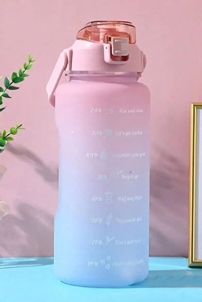 Genel Markalar Motivasyonel Su Matarası 2LT Tritan Spor Salonu Su Şişesi Bpa ...