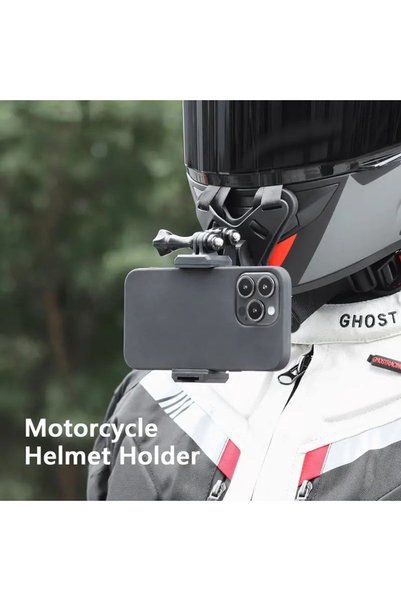 MENFRY Suport pentru telefon și Gopro pentru cască de motocicletă Suport reglabil din plastic întărit