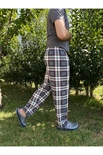 Betimoda Erkek Cepsiz Beli Lastikli Pijama Altı Eşofman Antrasit Kare