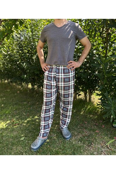 Betimoda Αντρική φόρμα Anthracite Sleepwear Bottom - Τετράγωνο χωρίς τσέπες και ελαστική μέση