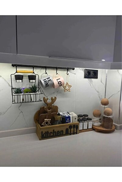 ALBAK Life Coș din Fier forjat Seria Specială Negru și Umeraș, Bucătărie, Cană, Umeraș