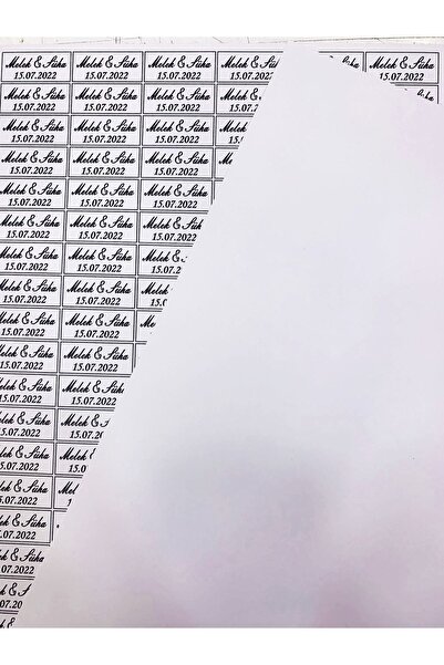 Nikah Şekeri Market Beyaz Yapışkanlı Kağıt Isim Etiketi 100 Adet Kına- Söz -n...