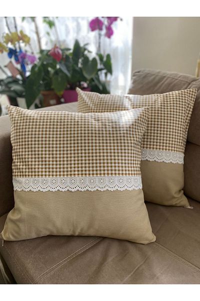 Parla Life Husă de pernă festonată Gingham Throw (Mărime personalizată)
