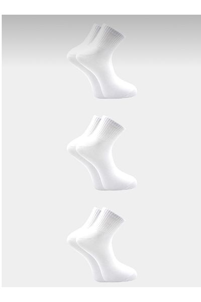 Bambu Unisex Plain White Half Toe Bamboo Socks 6-Pack the Toe Is Seamless