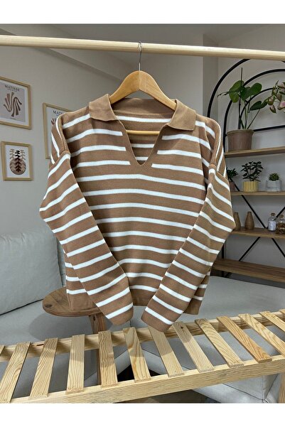 TOPSHOW Pulover de tricotaj cu gât polo