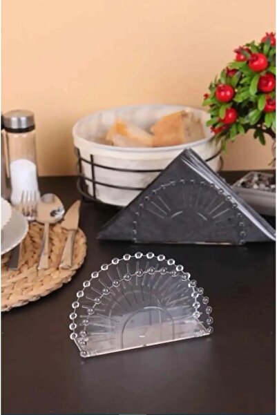 Hilamingo Home 2 Adet Kristal Boncuklu Servis Peçetelik Sunumluk Mutfak Servi...