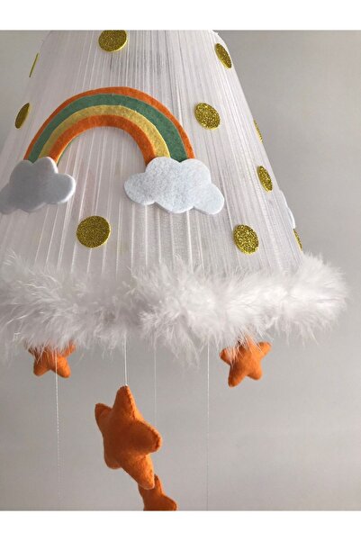 Keçeli parti hayalleri Bebek Çocuk Odası Avize Turuncu Yıldız Gökkuşağı