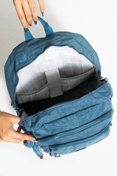 DUOMİNO Large Size Turquoise Blue Crinkle Water Resistant Backpack - Laptop Travel Schoolbag 15,6 High School