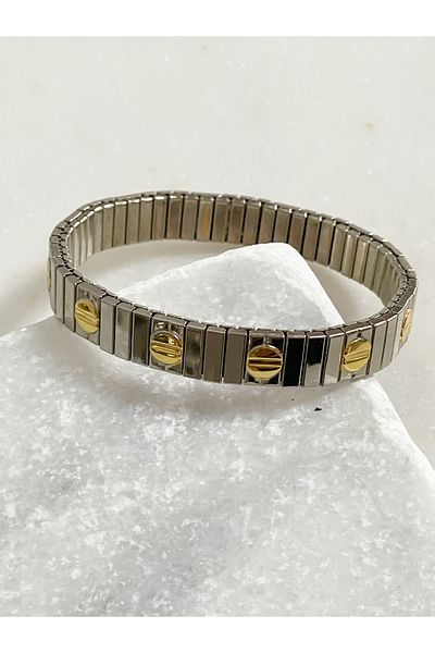 Selen Aksesuar Nail Model Elastic Steel Bracelet