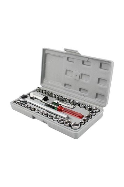 Aiwa 40 Pieces Socket Set Ratchet Wrench Set with Special Bag Automobile Motorcycle Socket Wrench Set