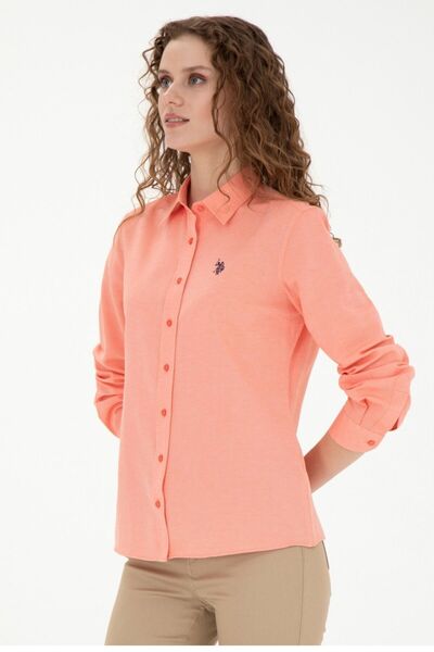 U.S. Polo Assn. Γυναικείο μακρυμάνικο πουκάμισο με μοτίβο λουλουδιών ρόδι