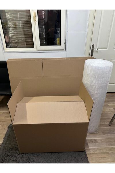 aybaş kağıtçılık 60x40x40cm 7 Adet Taşıma Kolisi Çift Oluklu Boş Koli, Taşınm...