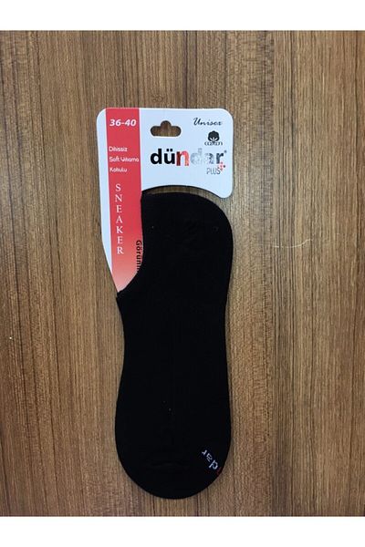 Dündar Unisex Μαύρες βαμβακερές κάλτσες χωρίς ραφή αθλητικών παπουτσιών 3 τεμαχίων