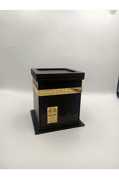 DEKORMOS Ramadan Umrah Hajj Miniature Kabe Wooden Box - Date Rosary