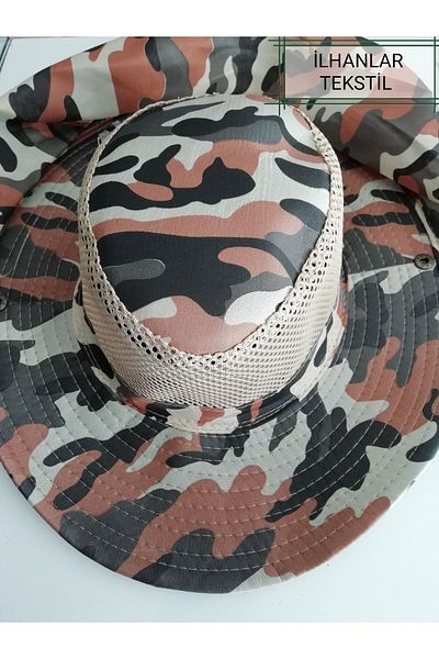 İLHANLAR Camouflage mesh neck protection fedoras brown