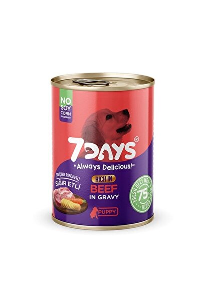 7DAYS Tahılsız Taze Sığır Etli Soslu Yavru Köpek Konservesi 415 Gr