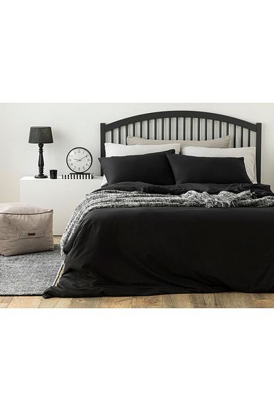 English Home Set cuvertură pilota King Size Bumbac Negru - 240x220 Cm