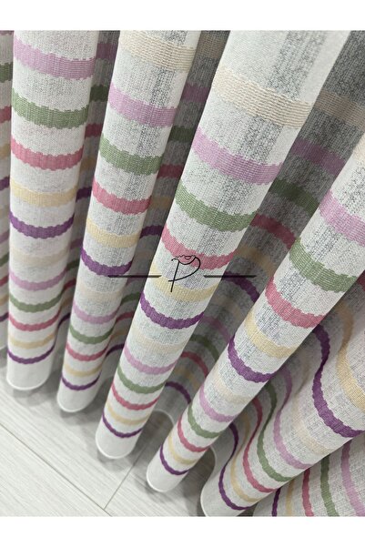 SAYDEMİR HOME Lüks Renkli Çoçuk Odası Tül Perde Şeritli 1/2.5 PİLE NORMAL ORT...