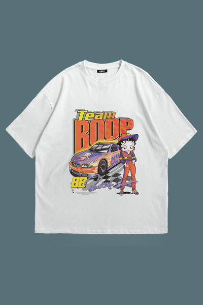 Grove Fashion Tricou unisex oversize cu imprimeu Team Boop