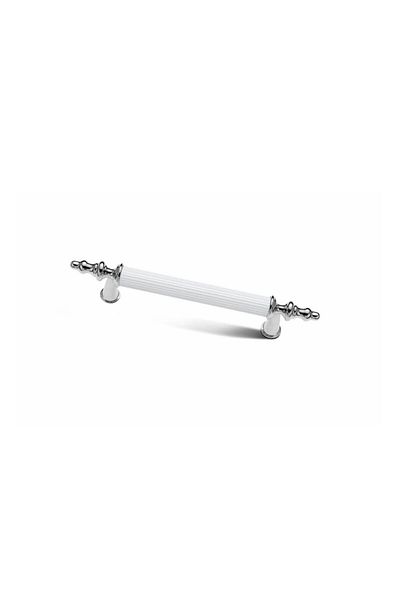 Bayraktar 4 Pieces Star Furniture Cabinet Drawer Handle White Chrome 160 Mm