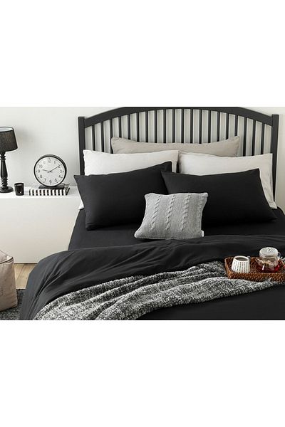 English Home Set cuvertură pilota King Size Bumbac Negru - 240x220 Cm