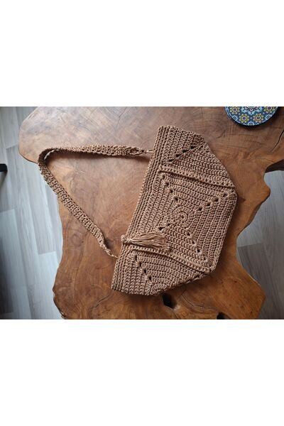 ÇANTA Rochie de tricotat macrame cu motiv de mâneci pentru femei