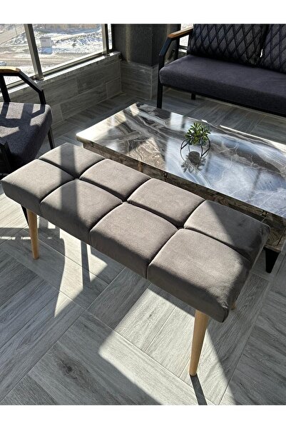 redfabric Stillola Gürgen Ahşap Ayaklı Puf Bench