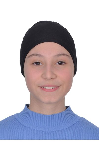 BEYAZ DÜŞ Black Color Seamless Hijab Bonnet