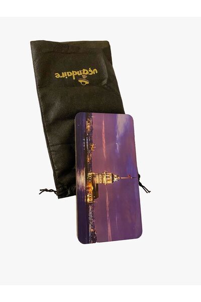 Uçandaire Mini Backgammon Nostalgic Istanbul Maiden's Tower View 24x24 Cm