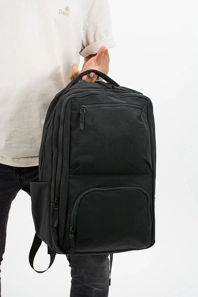 Lifonbag Men's Black Laptop Backpack - Parachute Fabric, Compartment and Water Resistant