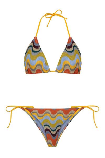 AQUELLA Knitwear Colorful Triangle Bikini Set