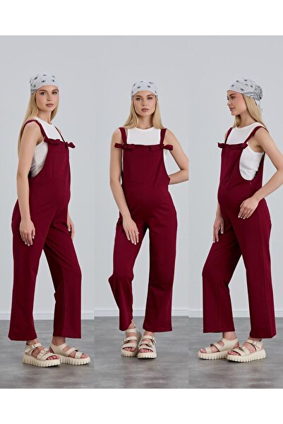 LİYACA Combed Cotton Maternity Gardener Jumpsuit