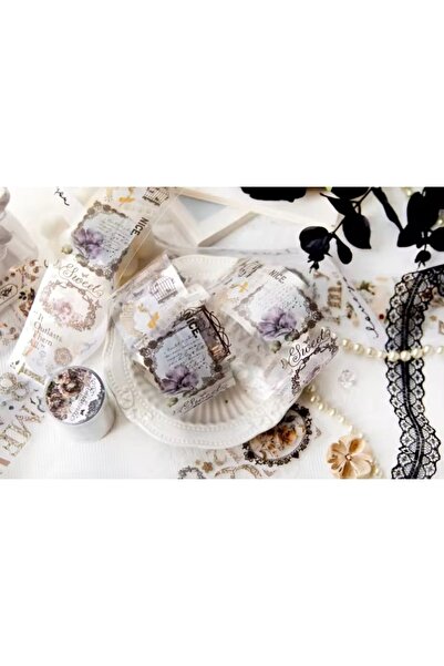 SF SCRAPBOOK KIRTASİYE Scrapbook Washi Journal Dantel Tape Sticker Rulo Pet S...