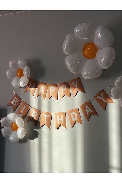 Partifabrik Kraft Daisy - Happy Birthday Birthday Party Set