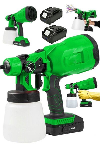 DYNAMİC MAX F6200 Çift Akülü Boya Tabancası Çift Akülü Sprey Boya Püskürtme Makinesi Şarjlı Kablosuz
