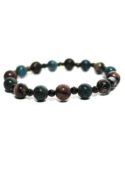 Esre Doğaltaş Takı Apatite Rhodonite Natural Stone Learning Grip Exam Bracelet