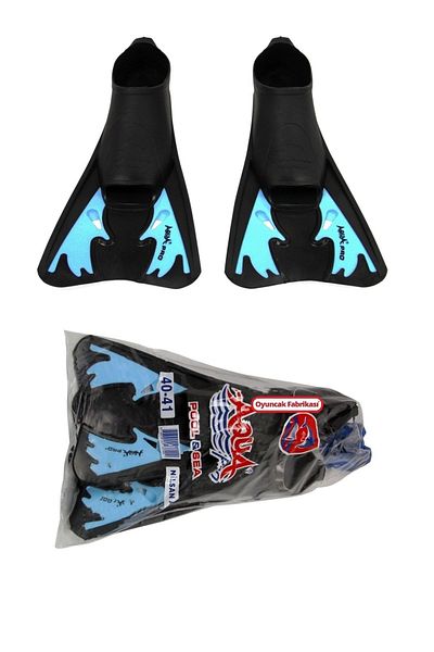 Miajima Sea Pool Swimming Fins Number 40/41 Short Aqua Pro Fins Blue