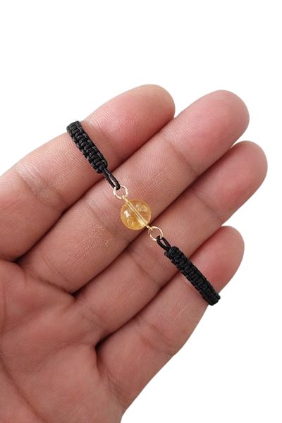 SEVENSLEEPERS Unisex Children's and Adult Bracelet - Natural Stone Citrine Macrame Knitted