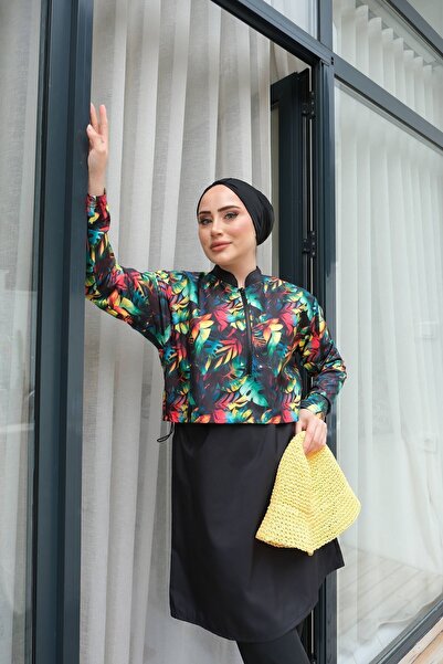 tumabutik Tesettür Desenli  Mayo