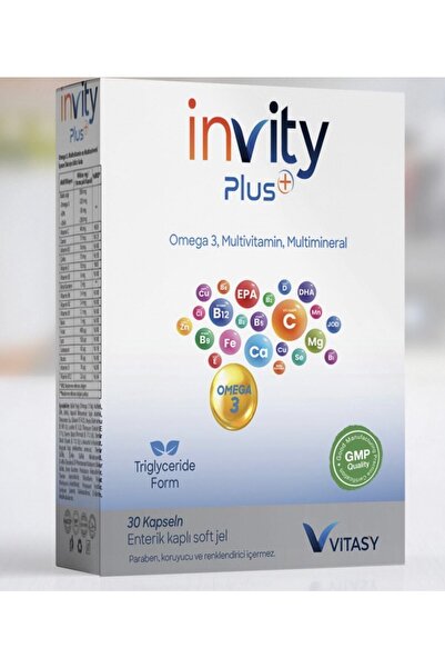 Vitasy Invity Plus Omega-3 Multivitamin 30 Soft Kapsül