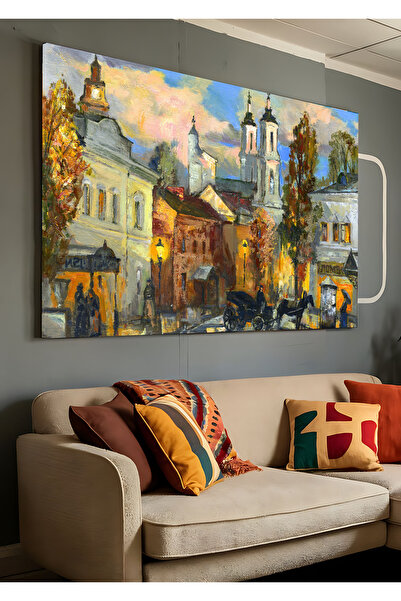 AR AJANS KANVAS TABLO Piața orașului Biserici Pânză decorativă PICTURA