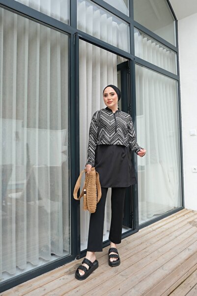 tumabutik Tesettür Desenli  Mayo