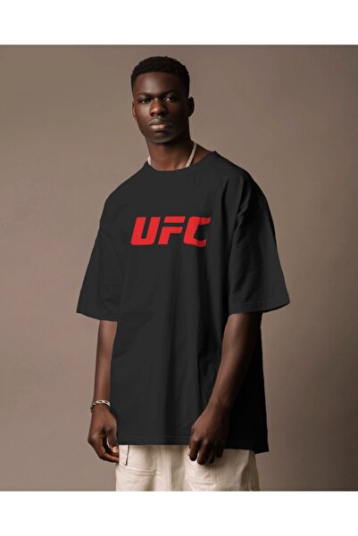 AEMİ Tricou UFC unisex, 100% bumbac, cu imprimeu, cu decolteu triplu, tricou ...