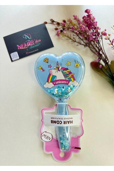 NEHİRDEN Simli Pullu Unicorn Çocuk Tarağı
