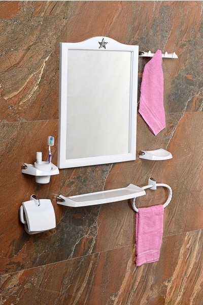 Altıntepe Taç Ayna Seti Krom Dizayn 8 Parça