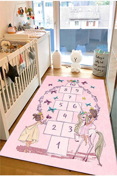 Bebişim Halı Kelebekli Prenses Pony Çocuk Halısı
