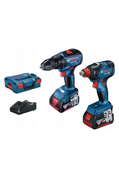 Bosch Gsr 18v-50 Gdx 18v-200 Şarjlı Vidalama Ve Delme Seti 2 X 4.0 Amper Çift Akülü