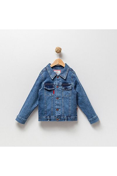 Overdo Jachetă de blugi albastru pentru copii unisex de bază