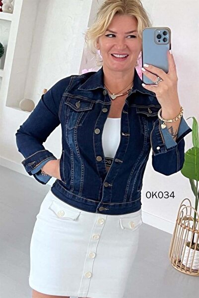 İnce Topuk Lycra Denim Jacket 0K034